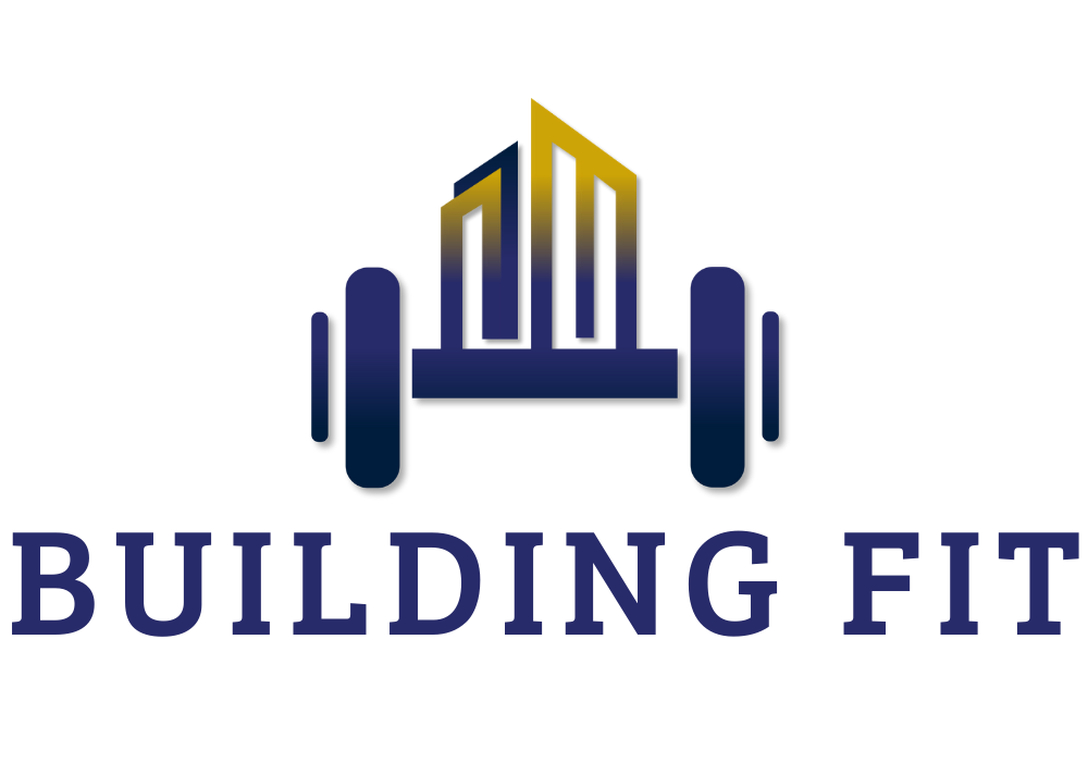 logo da Building Fit com halter e prédio